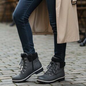 JBU Women's Redrock Water Resistant Black Ankle Boots - Size 10M